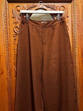 Sadie & Sage Wide Leg Coffee Date Pants in Brown Size M